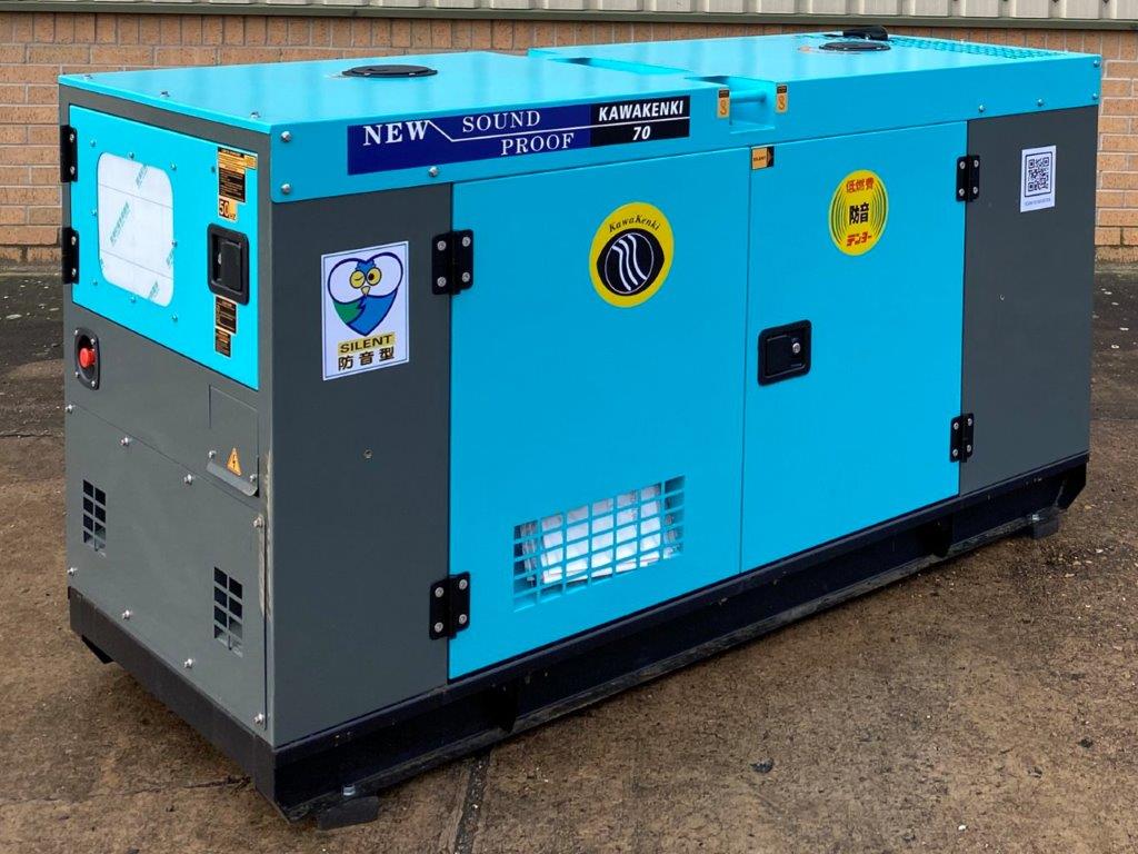 Unused 70 KVA Kawakenki Generator Set - Govsales of mod surplus ex army trucks, ex army land rovers and other military vehicles for sale