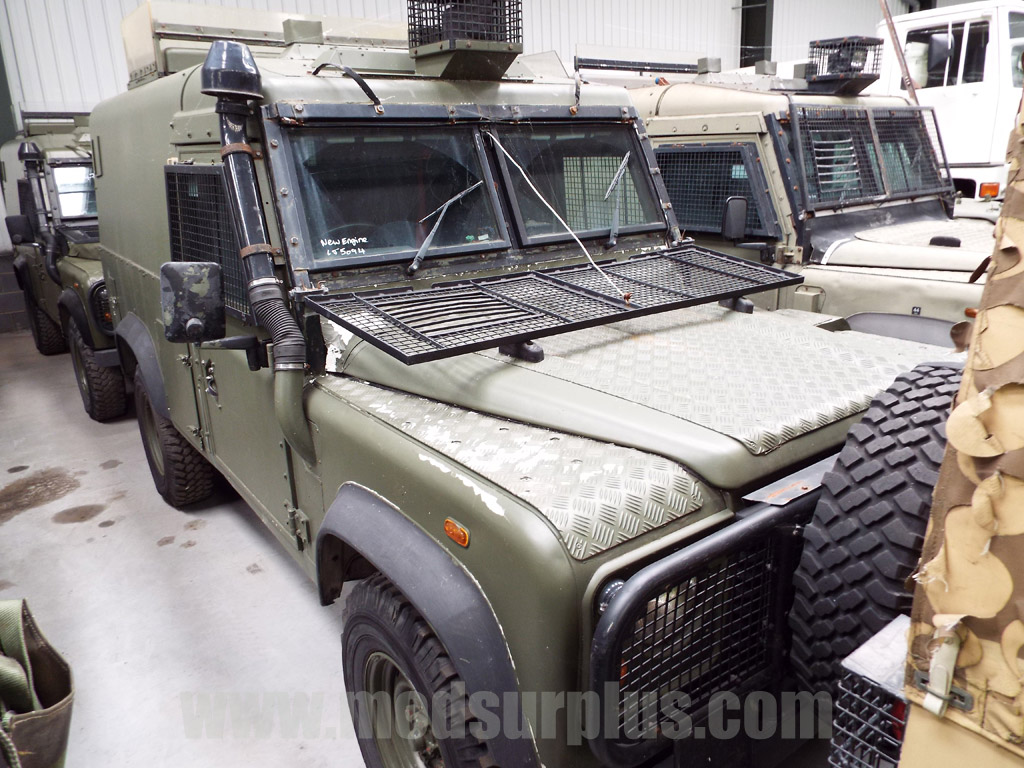 Land Rover Snatch 2A Armoured Defender 110 300TDi  - Govsales of mod surplus ex army trucks, ex army land rovers and other military vehicles for sale