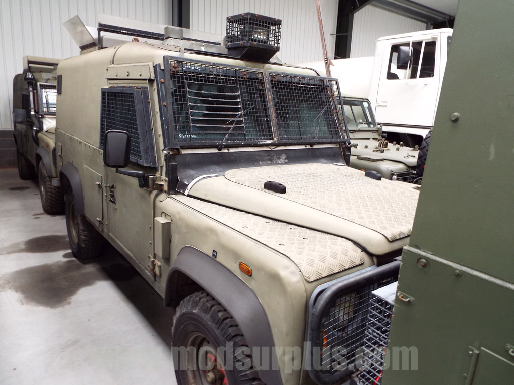 Land Rover Snatch 2A Armoured Defender 110 300TDi  - Govsales of mod surplus ex army trucks, ex army land rovers and other military vehicles for sale