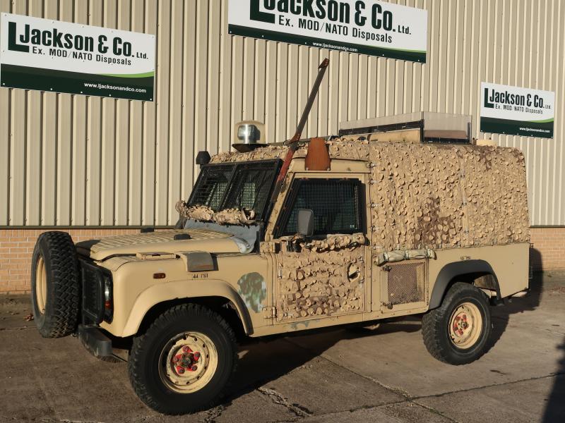 Land Rover Snatch 2A Armoured Defender 110 300TDi  - Govsales of mod surplus ex army trucks, ex army land rovers and other military vehicles for sale